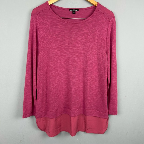 J.Crew mercantile long sleeve silky hem top size L round neck Style #H1730 - Picture 2 of 13